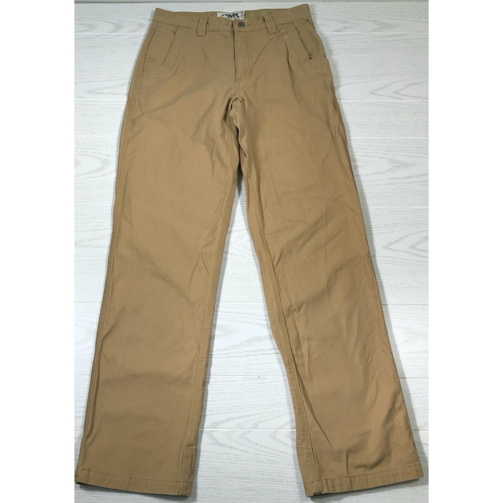 Mountain Khakis Canvas Pants Men 32x34 Brown 100% Cotton Hiking Outdoors Gusset